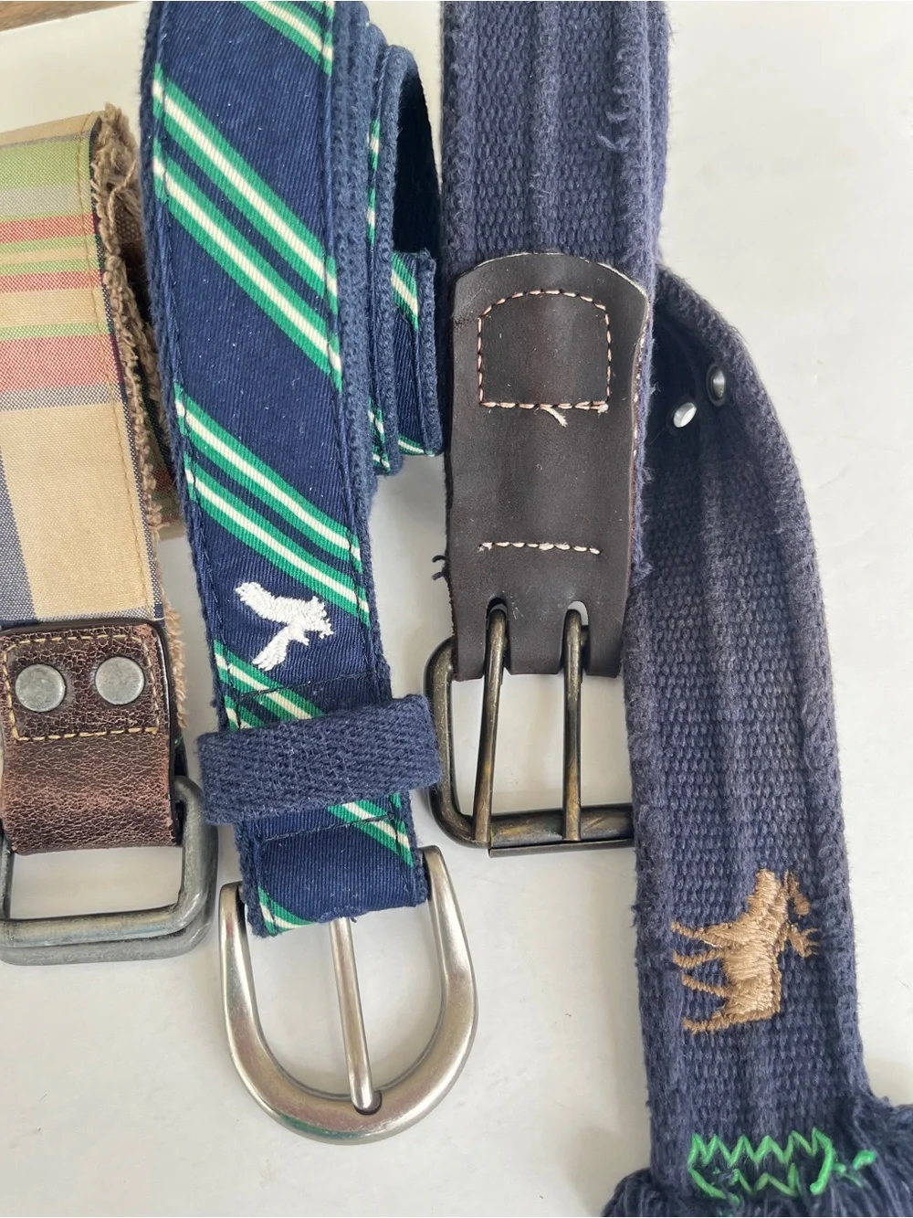 Set 7 assorted adjustable belts womens kids boys girls stripe plaid solids ladie